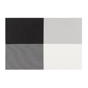 EveryTable 4-Corners Black and White Placemats (Set of 12)