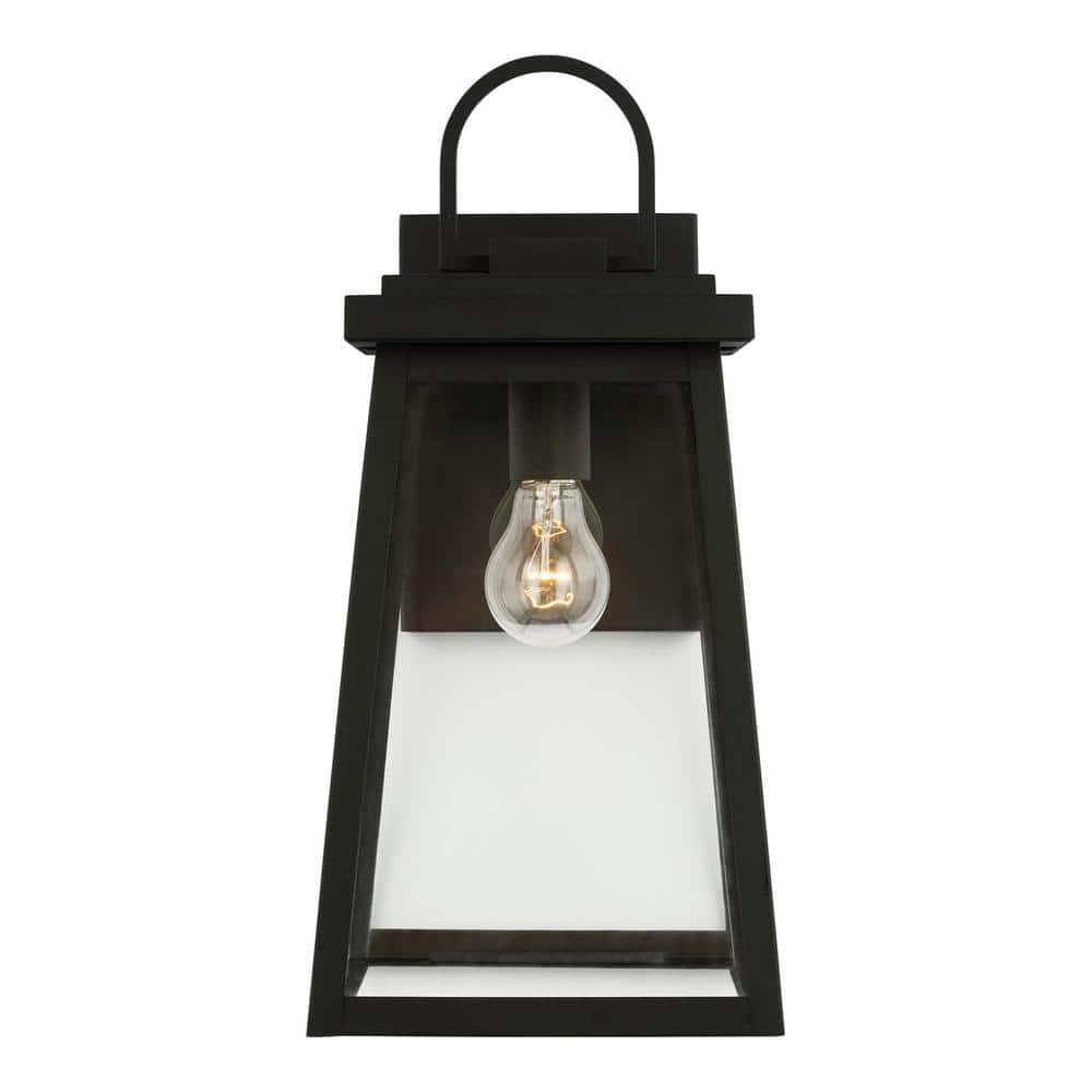 Founders Large 1-Light Black Transitional Exterior Outdoor Wall Sconce with Clear and White Glass Panels Included price history on PriceWatchPro