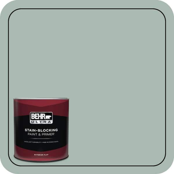 BEHR ULTRA 1 qt. #BXC-85 Quiet Teal Flat Exterior Paint & Primer
