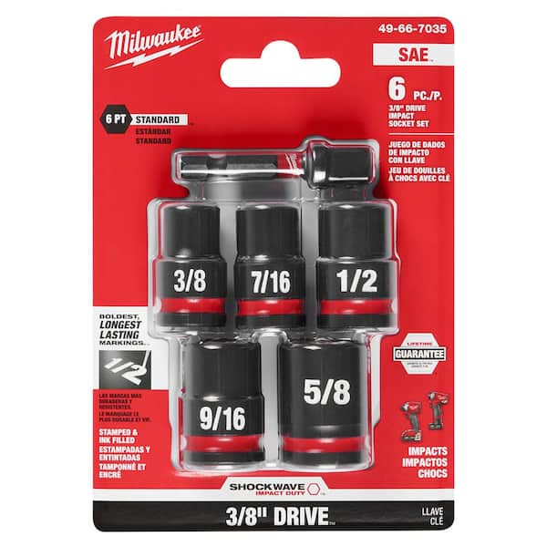 Milwaukee SHOCKWAVE 3/8 in. Drive SAE Standard 6 Point Impact