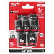 SHOCKWAVE 3/8 in. Drive SAE Standard 6 Point Impact Socket Set (6-Piece)