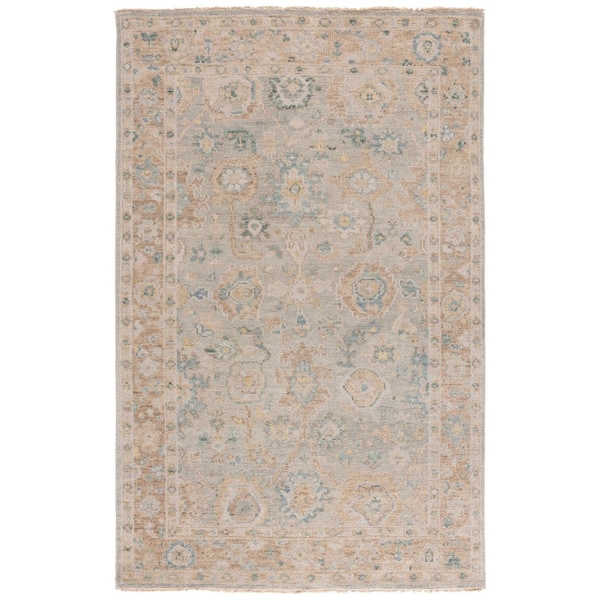Samarkand 6 ft. x 9 ft. Gray/Gold Oriental Area Rug