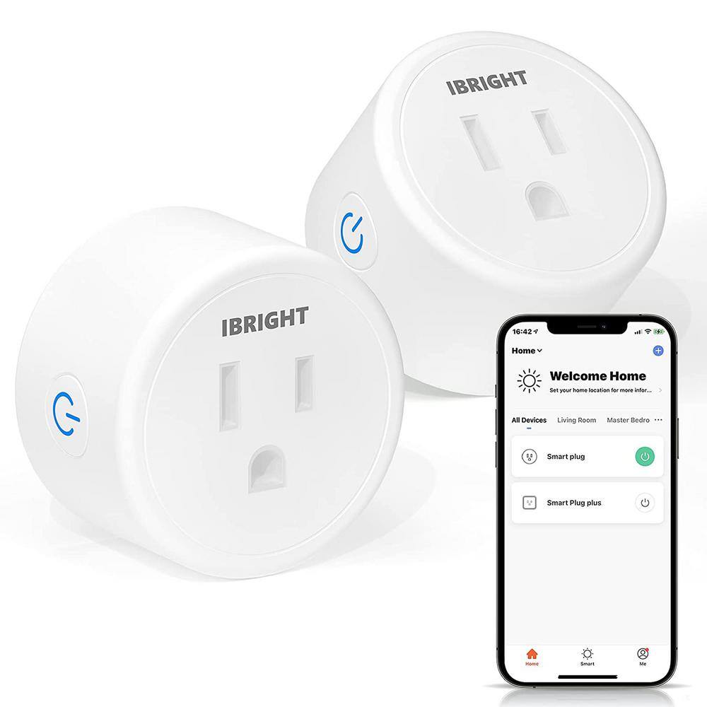 IBRIGHTiBright Smart Mini WiFi Outlet Plug with 2 USB Ports Works