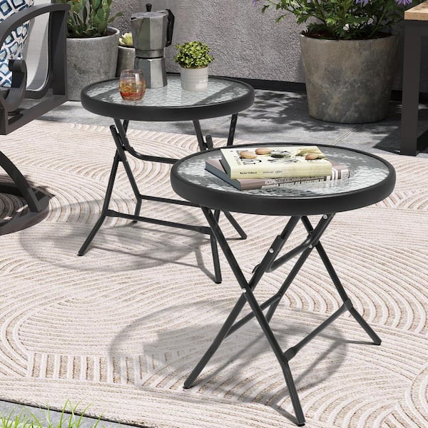 Outdoor shops Patio Bistro Tables-Foldable Patio Metal Steel Table,Patio Coffee Table