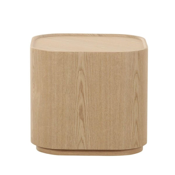 Modrest Quillen Modern 20 in. Natural Ash Square Wood End Table