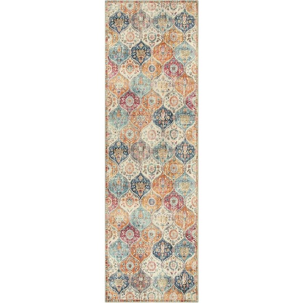 2' x 6' Trellis Washable Non-Slip Runner Rug
