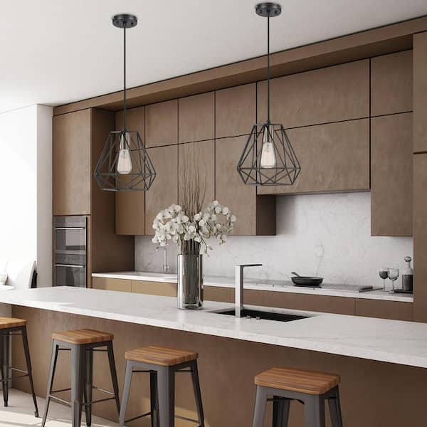 Sansa 1-Light Dark Bronze Plug-In or Hardwire Pendant Lighting