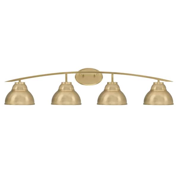 Unbranded Siena 40 in. 4-Light Vanity Light New Age Brass with Brass Metal Shades