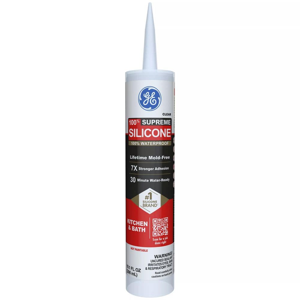 Supreme Silicone Caulk 10.1 oz Kitchen and Bath Sealant Clear
