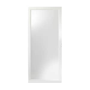 36 in. x 80 in. 4000 Series White Right-Hand Fullview Laminated Safety Glass Aluminum Storm Door