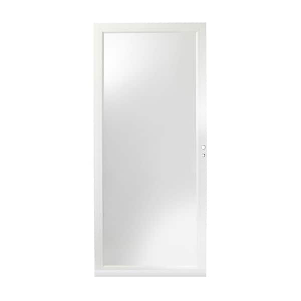 Andersen 4000 Series 36 in. x 80 in. White Right-Hand Full View Interchangeable Dual Pane Insulating Glass Aluminum Storm Door