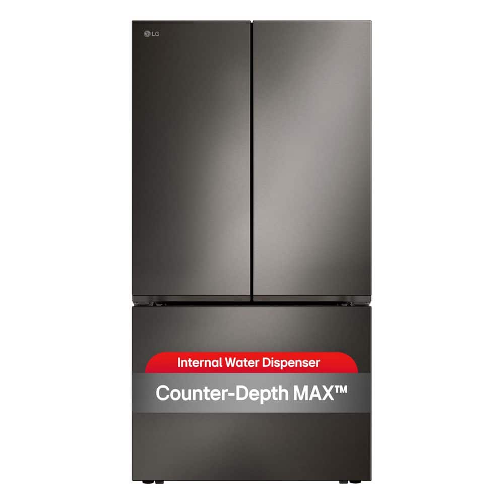 LG 27 cu. ft. SMART Counter Depth MAX French Door Refrigerator with Ice and Water, ADA Comp in Black Stainless Steel