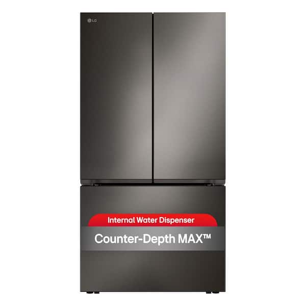 27 cu. ft. SMART Counter Depth MAX French Door Refrigerator with Ice and Water, ADA Comp in Black Stainless Steel