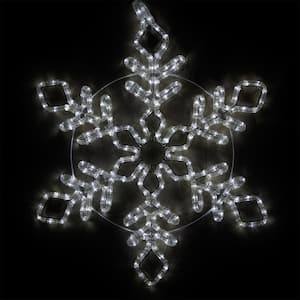 24 in. 236-Light LED Cool White Diamond Branch Hanging Snowflake Decor