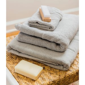 THE CLEAN STORE 8-Piece Gray Ring Spun Cotton Highly Absorbent Bath Towel  Set 401 - The Home Depot