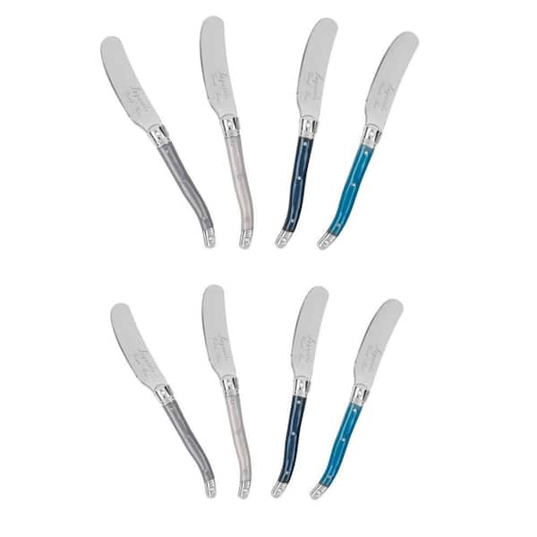Laguiole 8-Piece Cheese Knife and Spreaders Set with Coastal Frost Handles