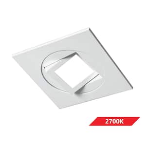 DQR4MA Series 4 in. Square 2700K White Integrated LED Recessed Gimbal/Eyeball Trim