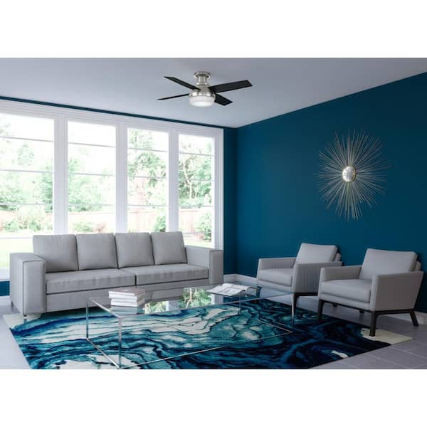 Hunter Dempsey 44-in Brushed Nickel LED Indoor Ceiling Fan with Remote (4-Blade)