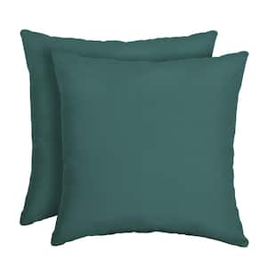 16 in. x 16 in. Peacock Blue Green Texture Outdoor Throw Pillow (2-Pack)