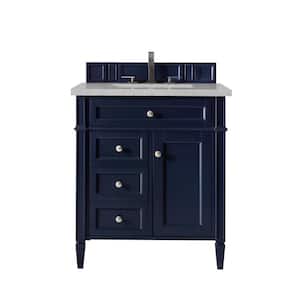 Brittany 30 in. W x 23.5 in. D x 34 in. H Bath Vanity in Victory Blue with Eternal Serena Quartz Top