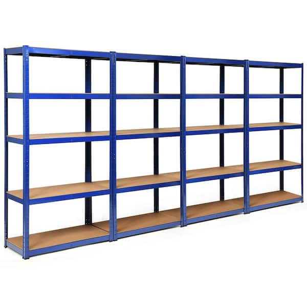 5 Shelving Sturdy Steel Without Bolts T-Rax Blue Wide 90cm for garage 