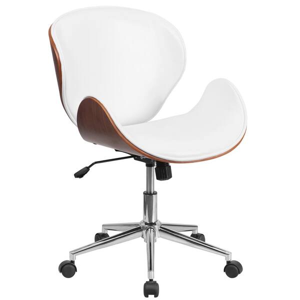 Flash Furniture Faux Leather Swivel Conference Chair in White