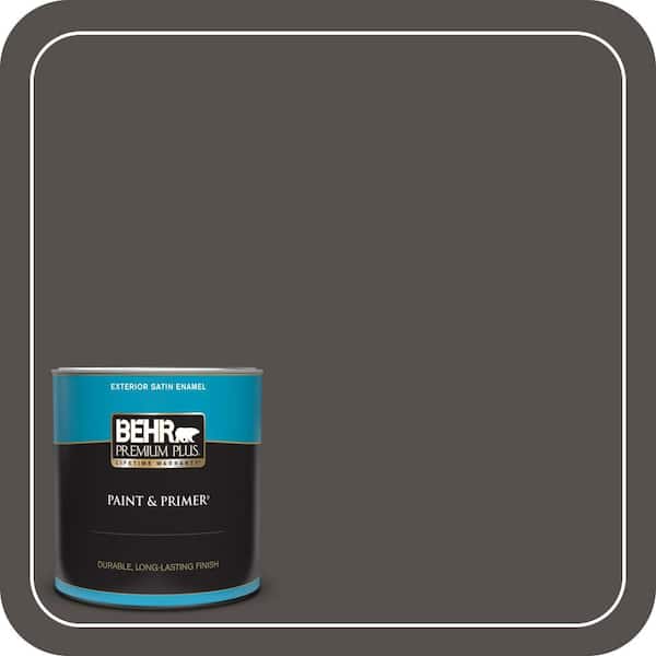 BEHR PREMIUM PLUS 1 qt. #790F-7 Dark Cavern Satin Enamel Exterior Paint & Primer