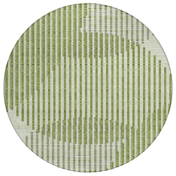Addison Rugs Chantille Machine Washable Indoor/Outdoor Abstract ACN1001 Green 8 ft. x 8 ft. Area Rug