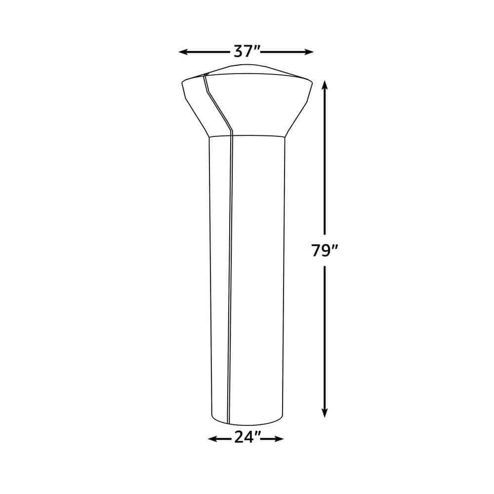 Heavy Duty Black Vinyl Full-Length Patio Heater Cover