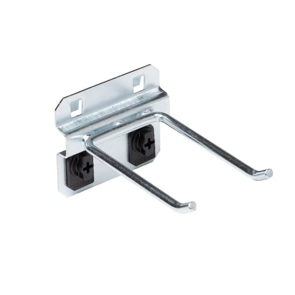 Triton Products 3 in. Double Rod 30 Degree Bend 3/16 in. Dia Zinc Plated Steel Pegboard Hook (5-Pack)