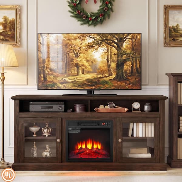 ToolCat 60 in. Freestanding TV Stand in Brown with 18 in