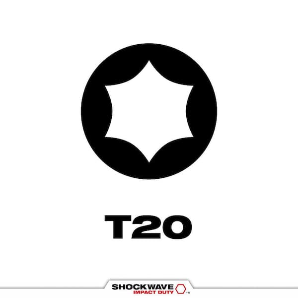 Milwaukee SHOCKWAVE Impact Duty 1 in. T20 Torx Alloy Steel Insert
