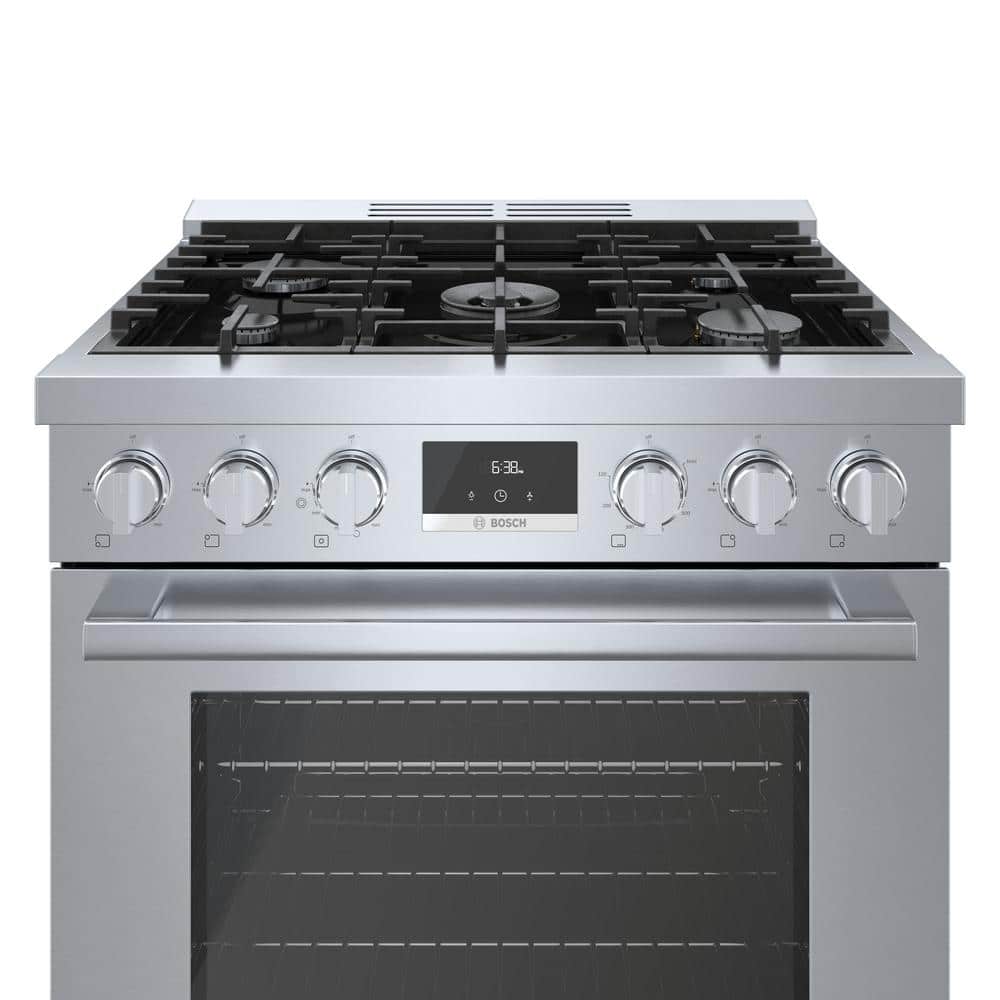 30" Stainless Steel Free-Standing Convection Gas Range