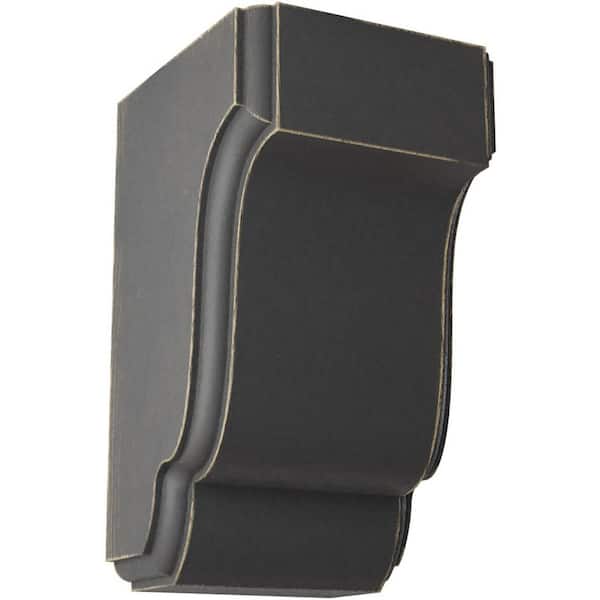 Ekena Millwork 2-1/2 in. x 4-1/2 in. x 2-3/4 in. Black Capistrano Mission Wood Vintage Decor Corbel