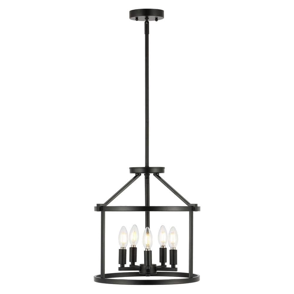 SAFAVIEH Navassa 4-Watt 5-Light Black Pendant Light with Metal