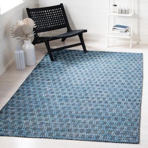Kilim Blue/Black Doormat 3 ft. x 5 ft. Geometric Abstract Area Rug