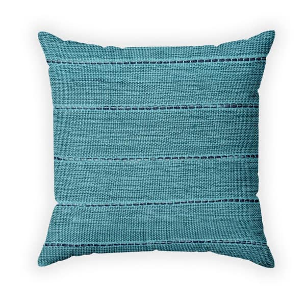NA Woven  Blue Outdoor Throw Pillow