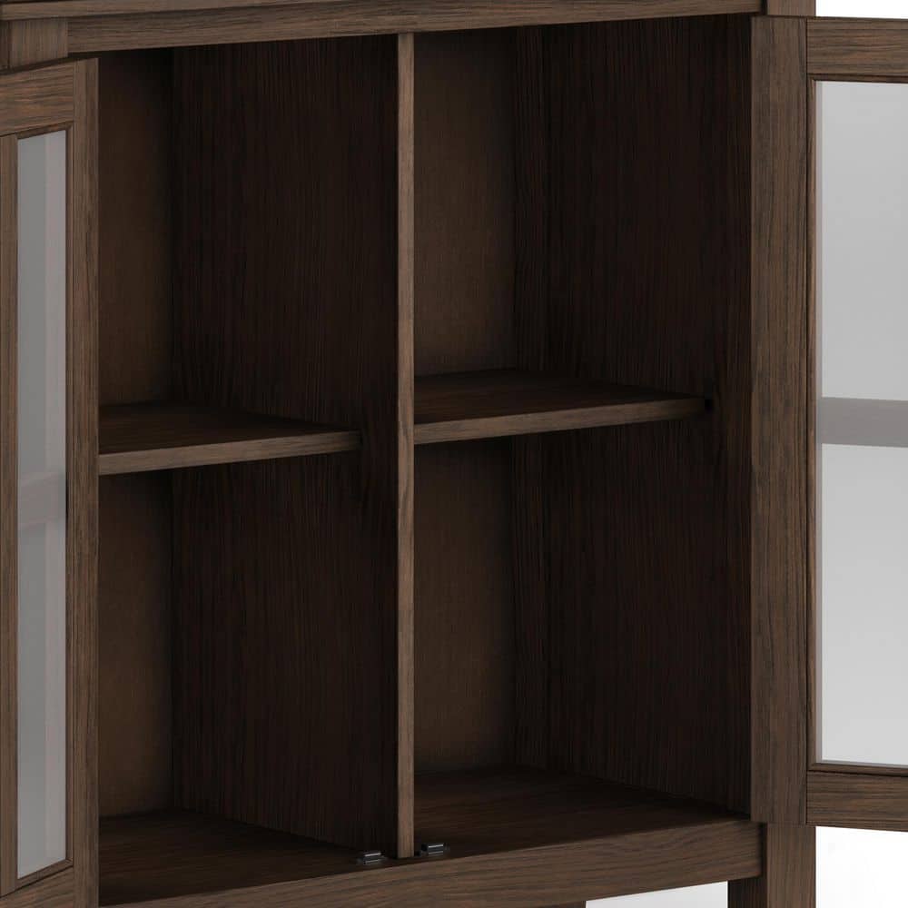 Traditional Artisan Solid Wood Office Storage Cabinet, Farmhouse Brown