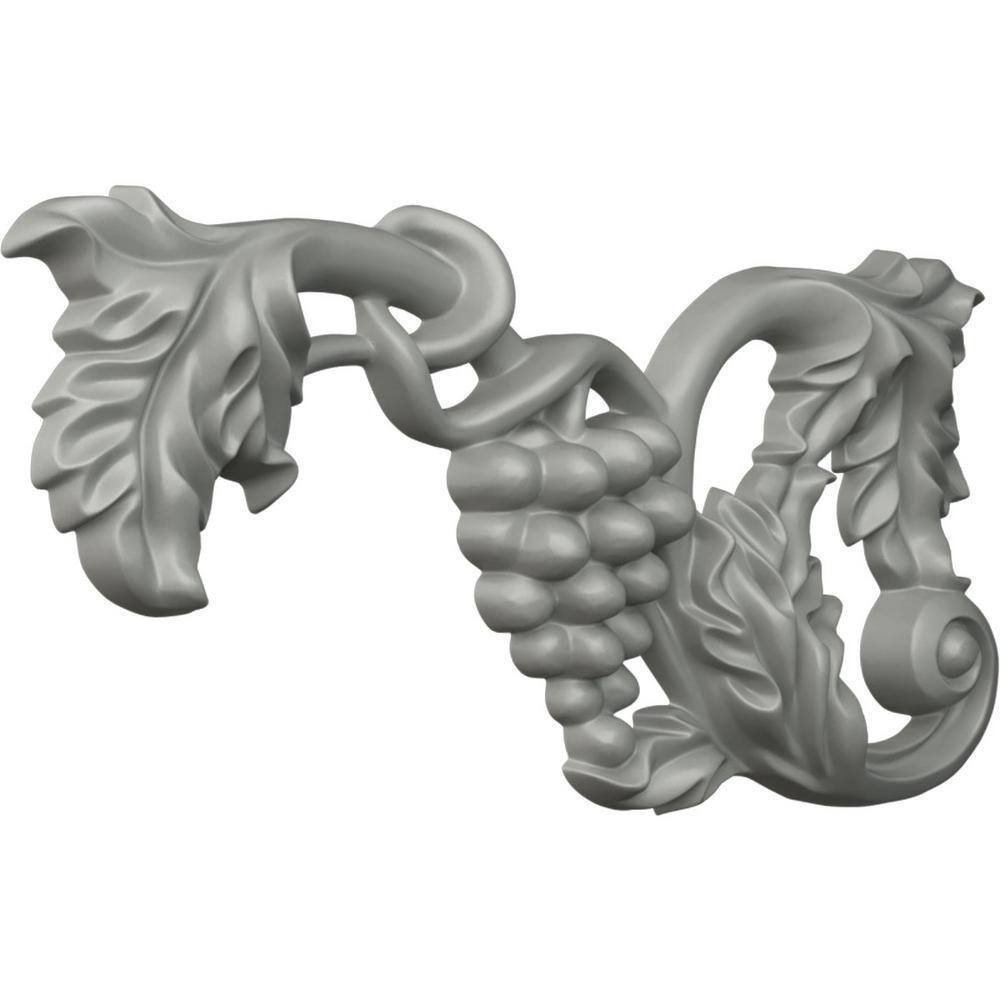 Primed White Polyurethane Grape and Leaf Applique Onlay