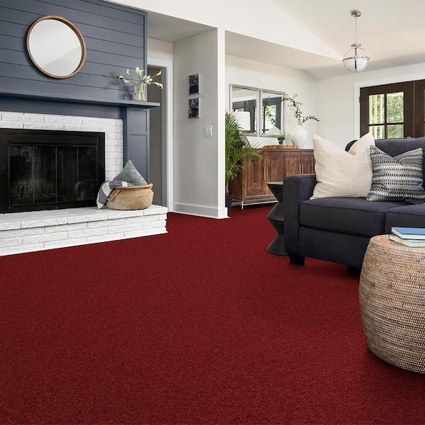 Alpine - Passion - Red 15 ft. 17.3 oz. Polyester Texture Carpet - Installation Required