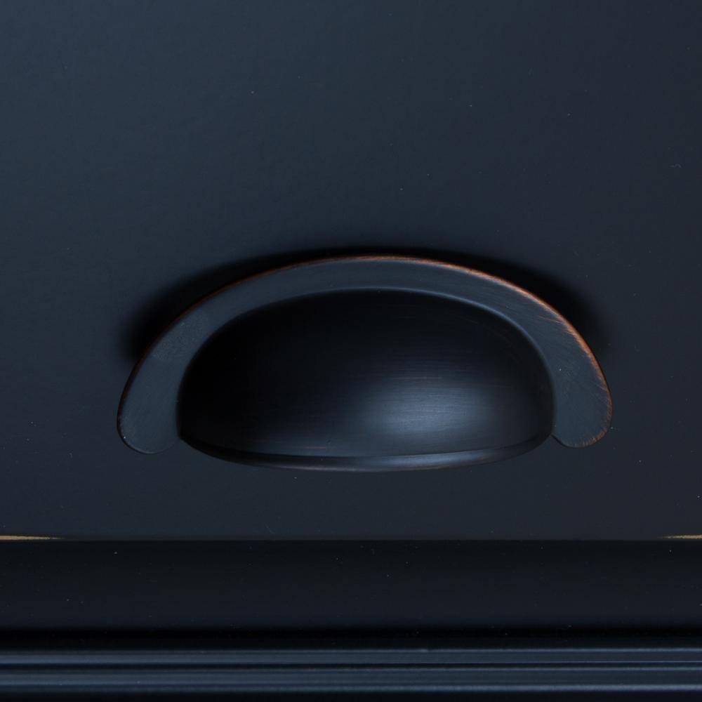 Oil Rubbed Bronze Traditional Cup Pull with Mounting Hardware