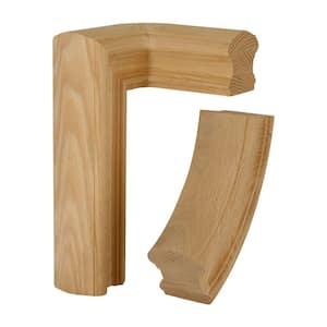 Stair Parts 7776 Unfinished Red Oak Right-Hand 2-Rise Quarter-Turn Handrail Fitting