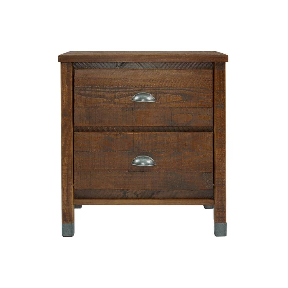 Camaflexi Baja 2-Drawer Walnut Nightstand BJ210 - The Home Depot