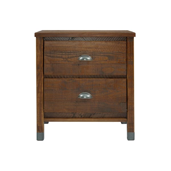 Camaflexi Baja 2-Drawer Walnut Nightstand