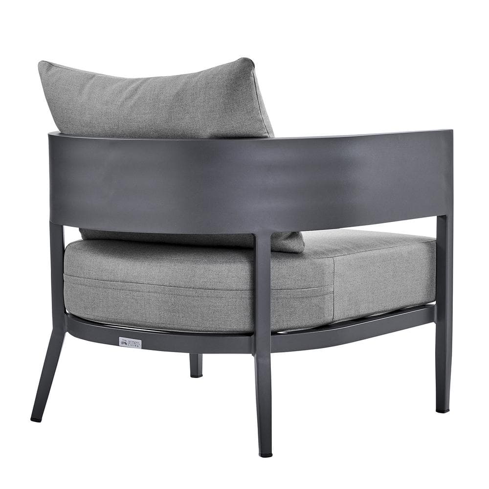 Menorca Dark Gray Aluminum Outdoor Lounge Chair with Cushions