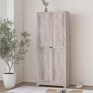 Gray Wood 30.7in Armoire