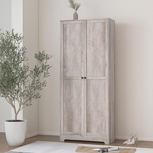 Karl home Gray Wood 30.7in Armoire