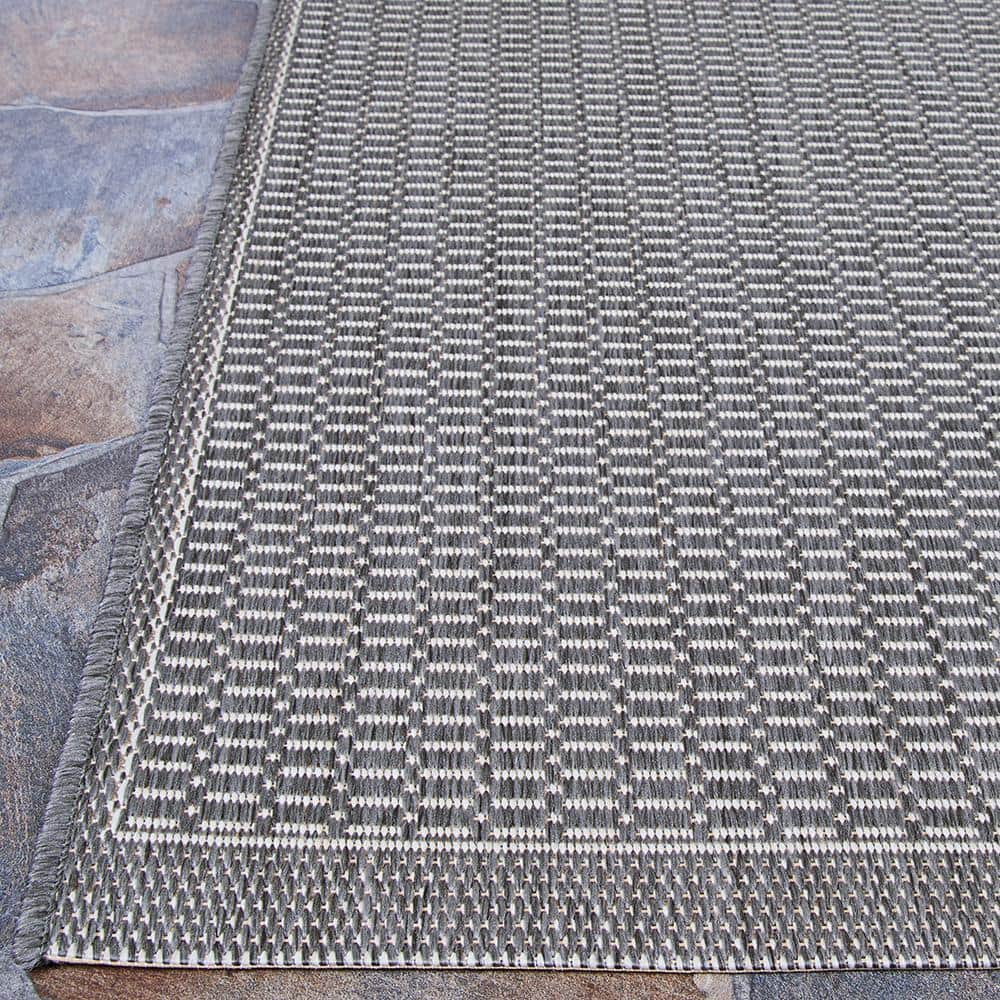 Couristan 5'3" x 7'6" Gray Rectangular Stain-Resistant Rug