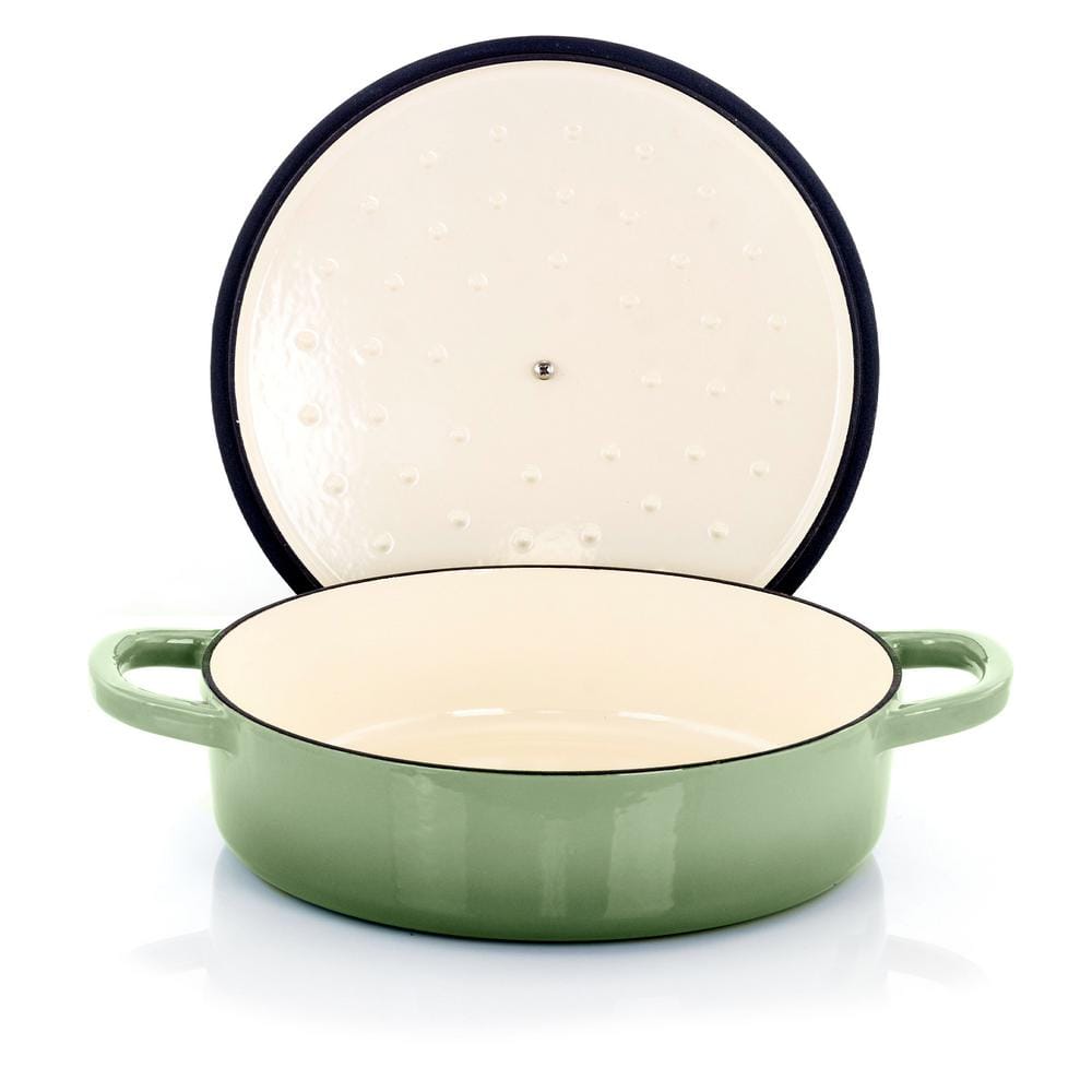 Pistachio Green 5-Quart Enameled Cast Iron Braiser with Lid