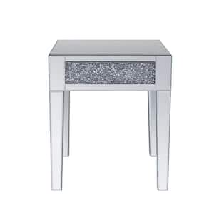 Noralie Mirrored and Faux Diamonds End Table